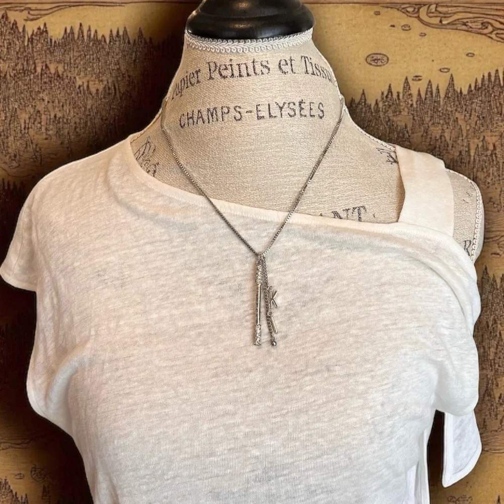 Dungeons and Dragons Monk necklace Monk staff and the initials KI DND jewelry